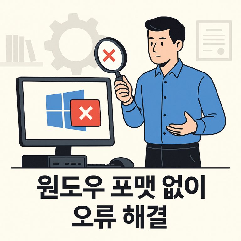 윈도우 포맷 없이 오류 해결하는 방법